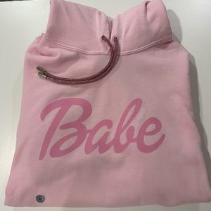 Brand New, Never Worn Babe Hoodie with Bling Rhinestone Hoodie Rope